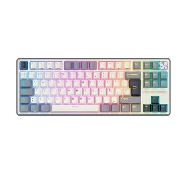 Teclado Mecánico Royal Kludge R87 PRo Half Grey | 80%, RGB, Hot-Swap, Creamy Switch  1