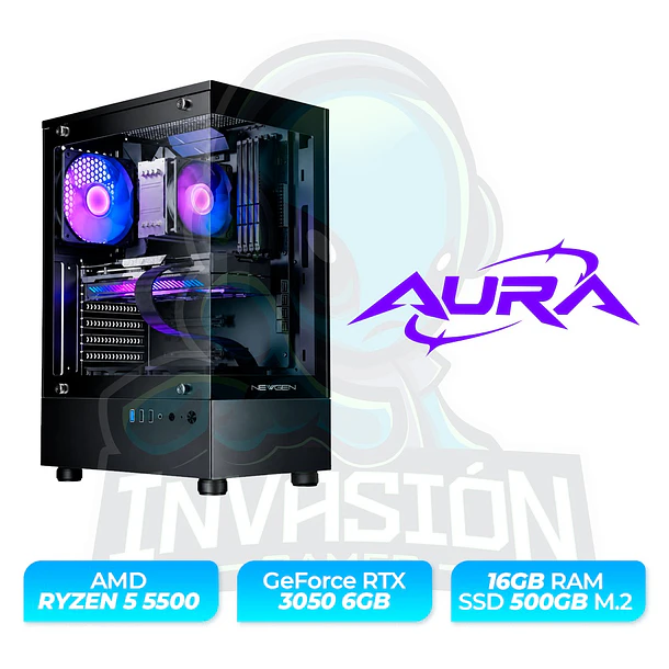 PC Gamer Aura - amd Ryzen 5 5500 | nvidia rtx™ 3050 6g / AMD RX 7600 8g 3