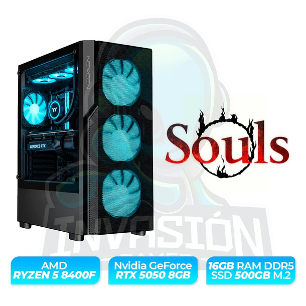 PC Gamer Souls - amd Ryzen 5 8400f | nvidia rtx™ 5050 8gb / rtx™ 5060 8gb 3