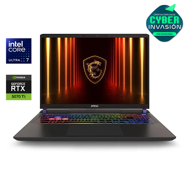 Preventa Notebook MSI VECTOR 16 HX AI - RTX 5070 TI 12GB | Ultra 7 255HX | 16GB RAM | 16
