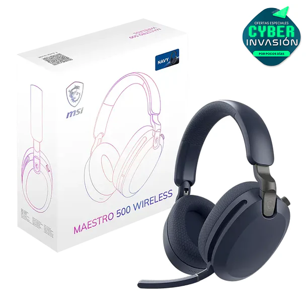 Audifono Inalámbrico MSI MAESTRO 500 ANC ENC BT-RF-USB-C y 3.5mm NAVY 1