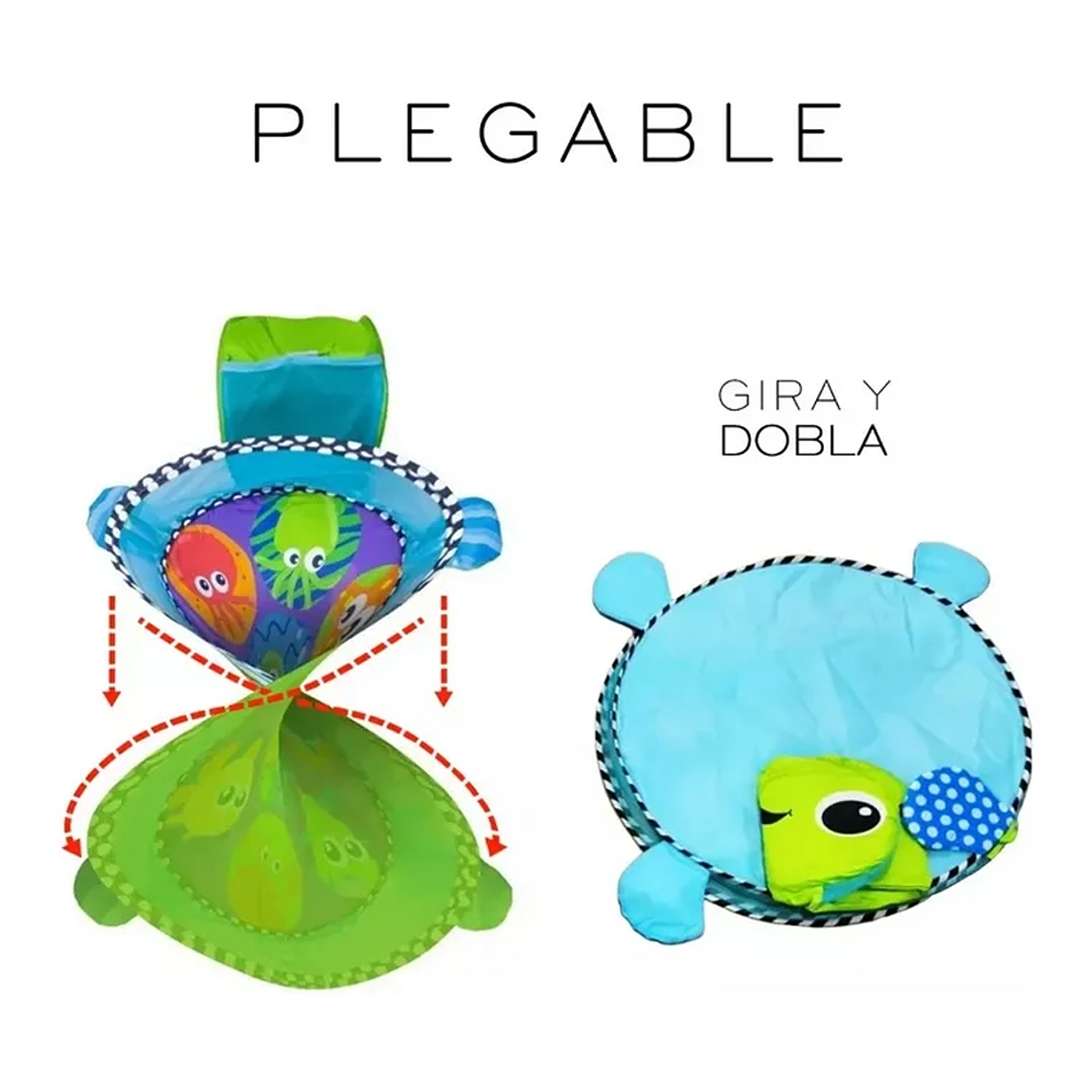 Gimnasio Bebé 3 en 1 Tortuga con Corral, Tapete y Pelotas  Desde 0 a 36 Meses 5