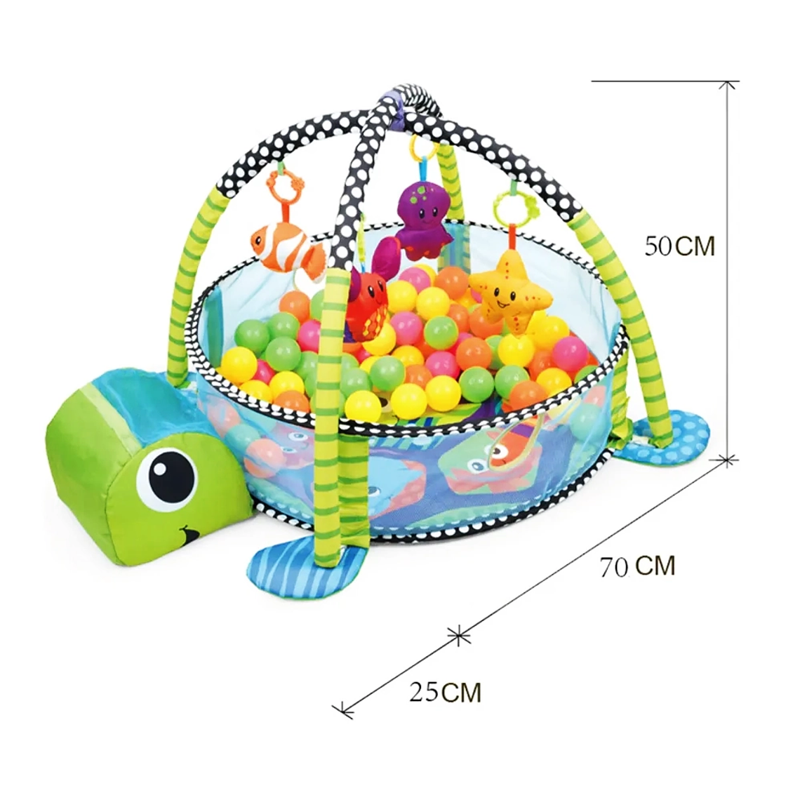Gimnasio Bebé 3 en 1 Tortuga con Corral, Tapete y Pelotas  Desde 0 a 36 Meses 8