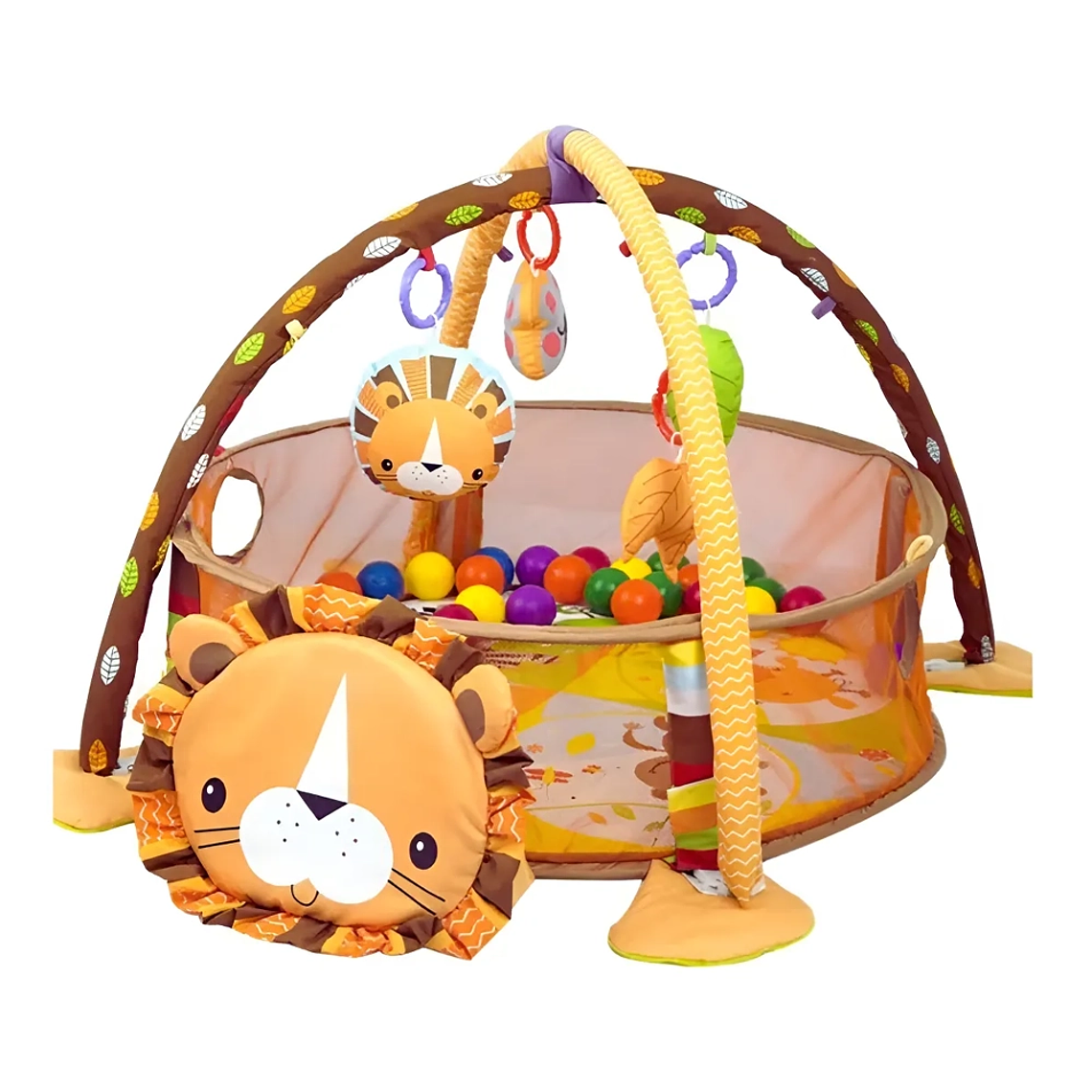 Gimnasio Bebé 3 en 1 León con Tapete, Corral y Pelotas 0 a 36 Meses 1