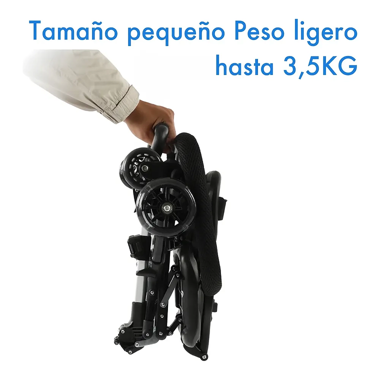 Coche de Paseo Plegable Ligero y Compacto con Capota y Arnés de Seguridad 8