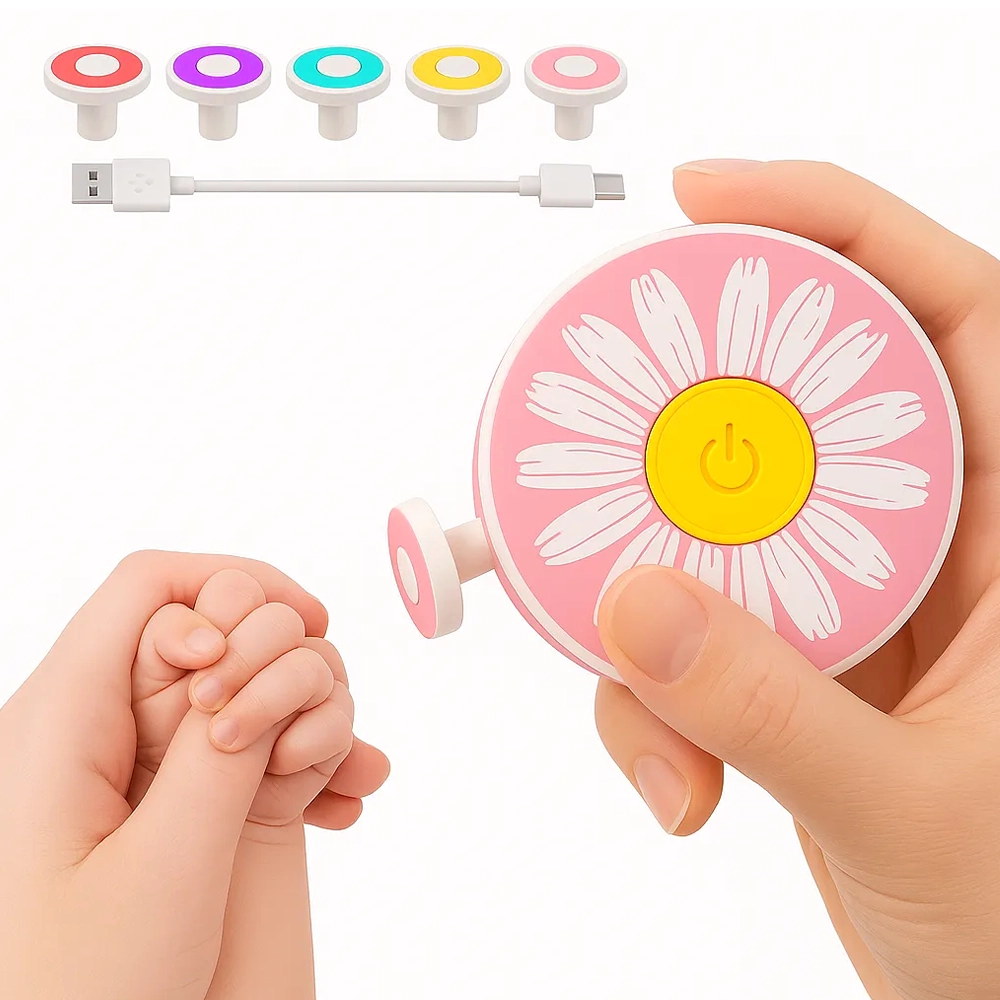 Lima Eléctrica para Bebés USB Recargable con 6 Discos de Uñas 4