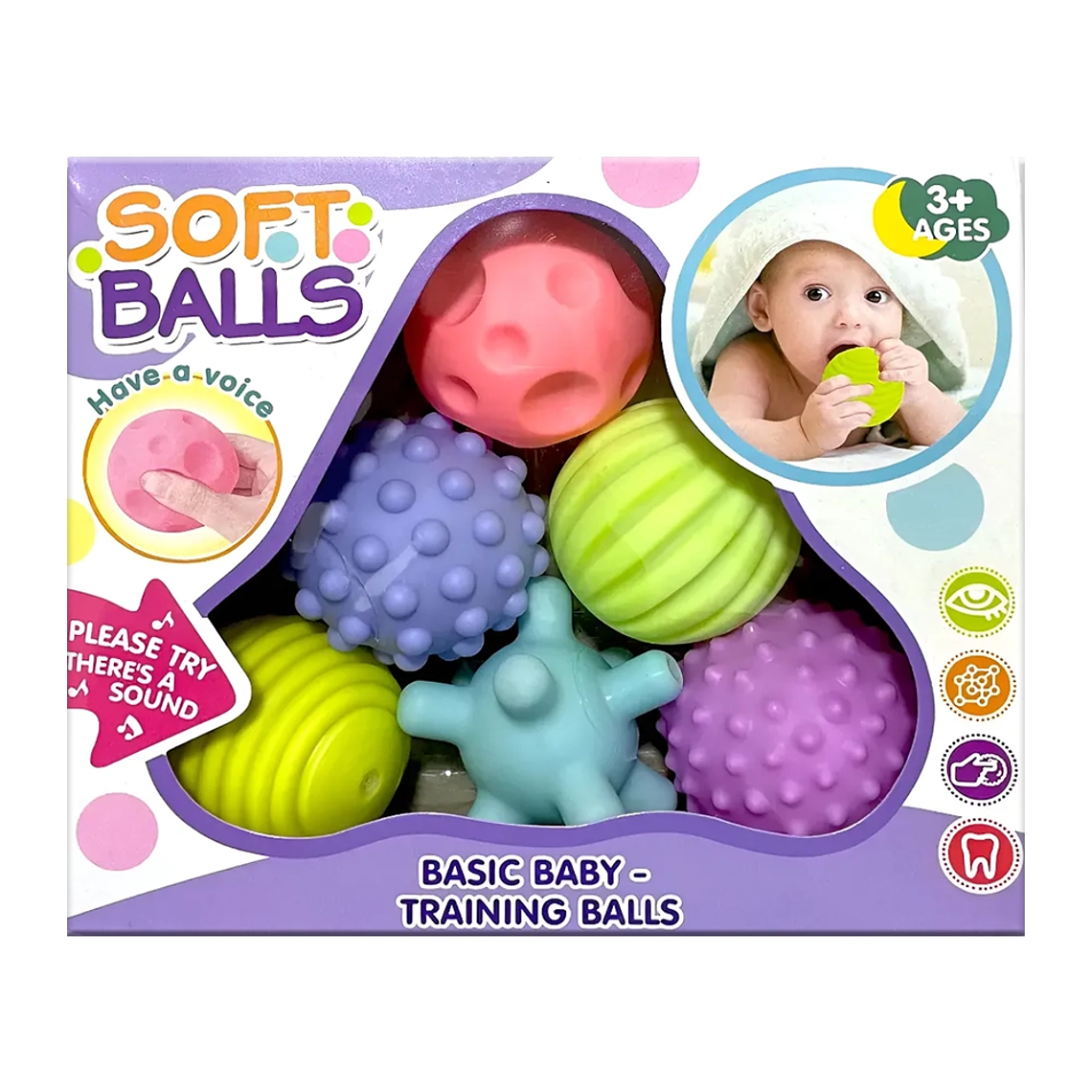 Pelotas Sensoriales Texturizadas para Bebés  Set de 6 Soft Balls Estimulación Temprana 2