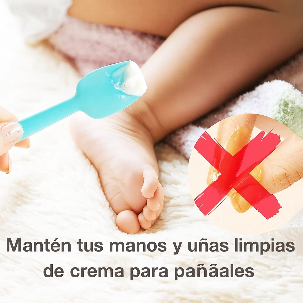 Aplicador de Crema para Pañal Bebé de Silicona con Ventosa  Higiénico y Portátil 12cm 7