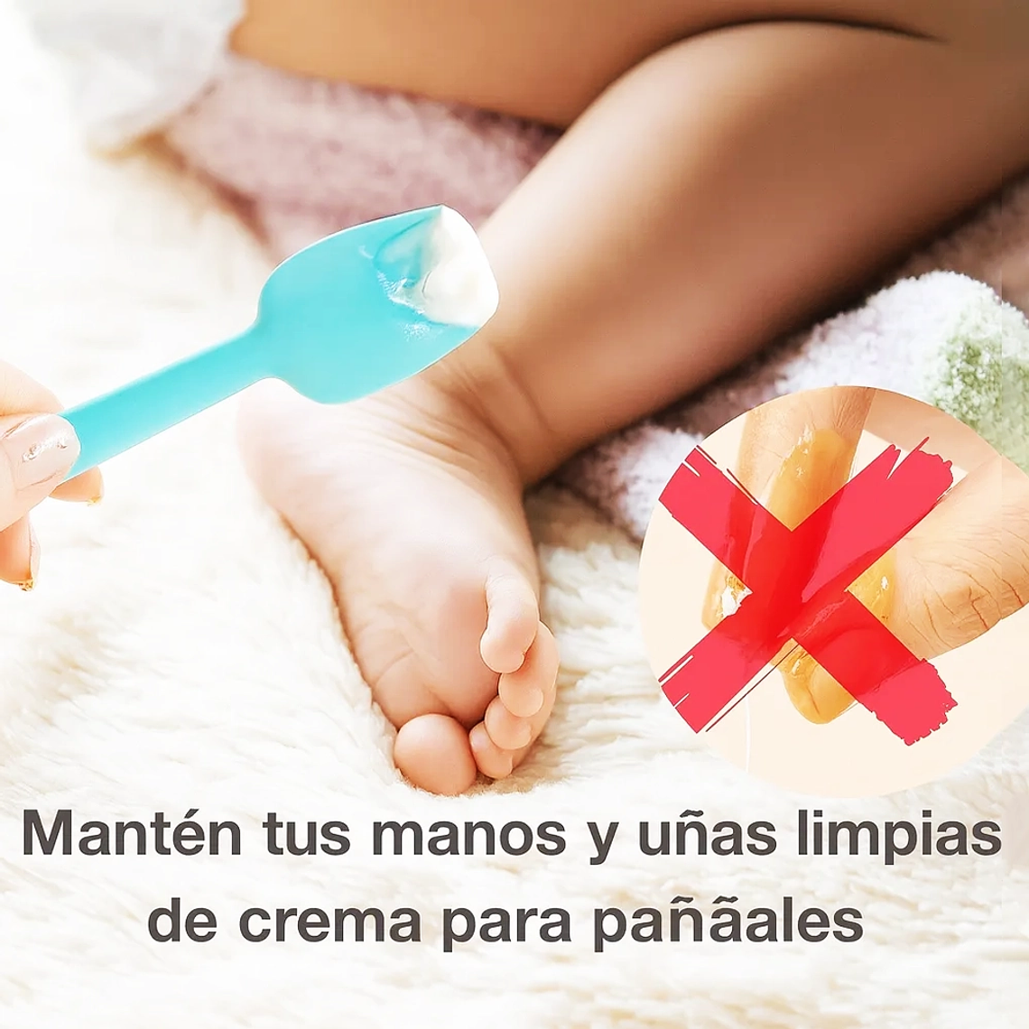 Aplicador de Crema para Pañal Bebé de Silicona con Ventosa  Higiénico y Portátil 12cm 7