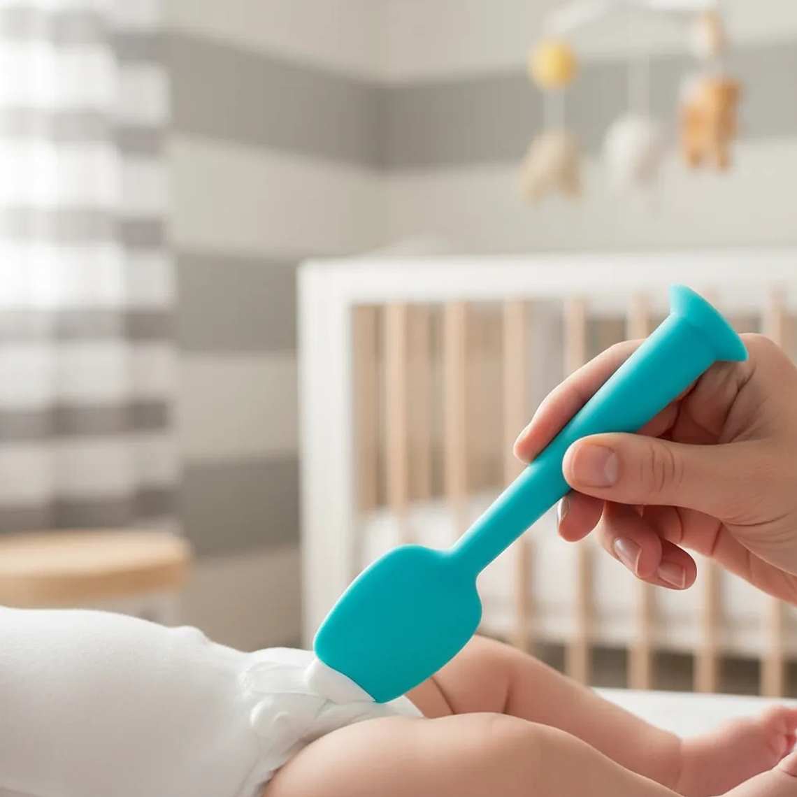 Aplicador de Crema para Pañal Bebé de Silicona con Ventosa  Higiénico y Portátil 12cm 8