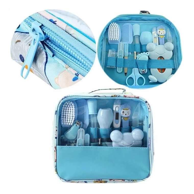 Kit de Aseo para Bebé 13 Piezas con Bolso Impermeable  Set Higiene Blue Kids 3