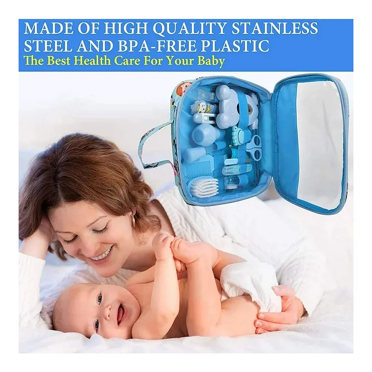 Kit de Aseo para Bebé 13 Piezas con Bolso Impermeable  Set Higiene Blue Kids 5