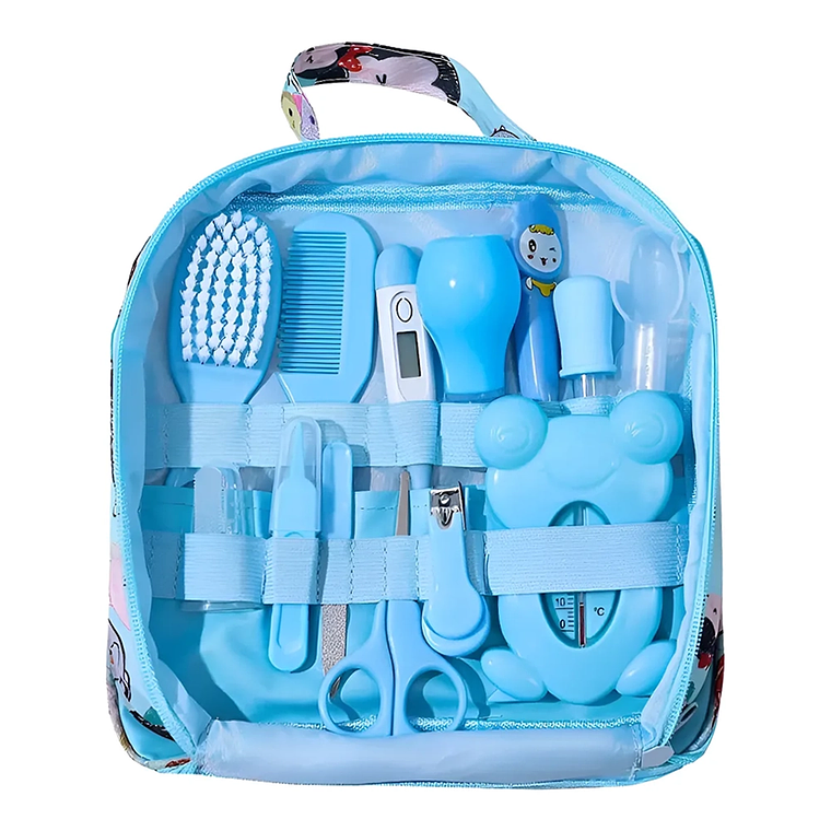 Kit de Aseo para Bebé 13 Piezas con Bolso Impermeable  Set Higiene Blue Kids 9