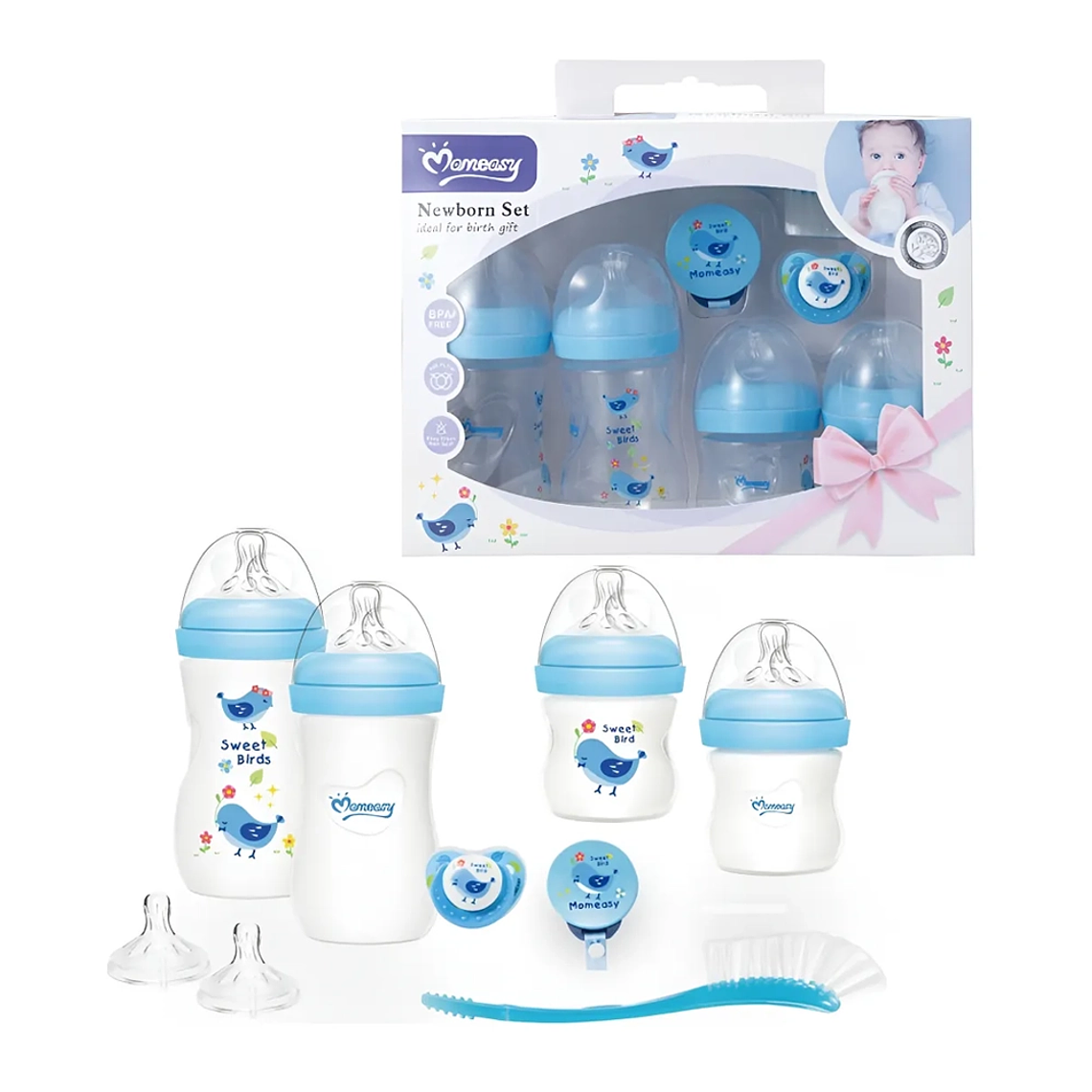 Set Mamaderas Anticólicos Recién Nacido 9 en 1  Libre de BPA  Tetinas Silicona  4