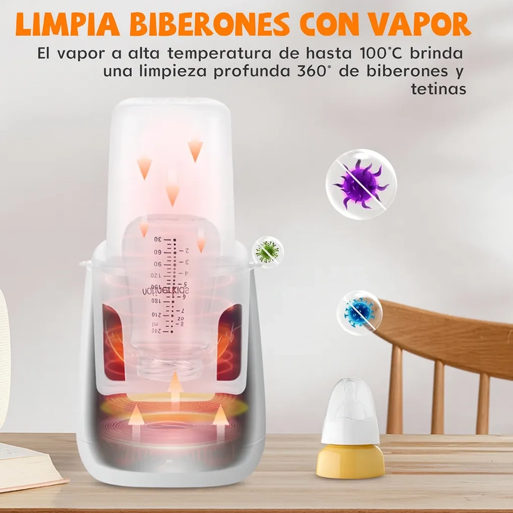 Calentador y Esterilizador de Biberones 4 en 1  Temporizador  Compatible con Mamaderas 3