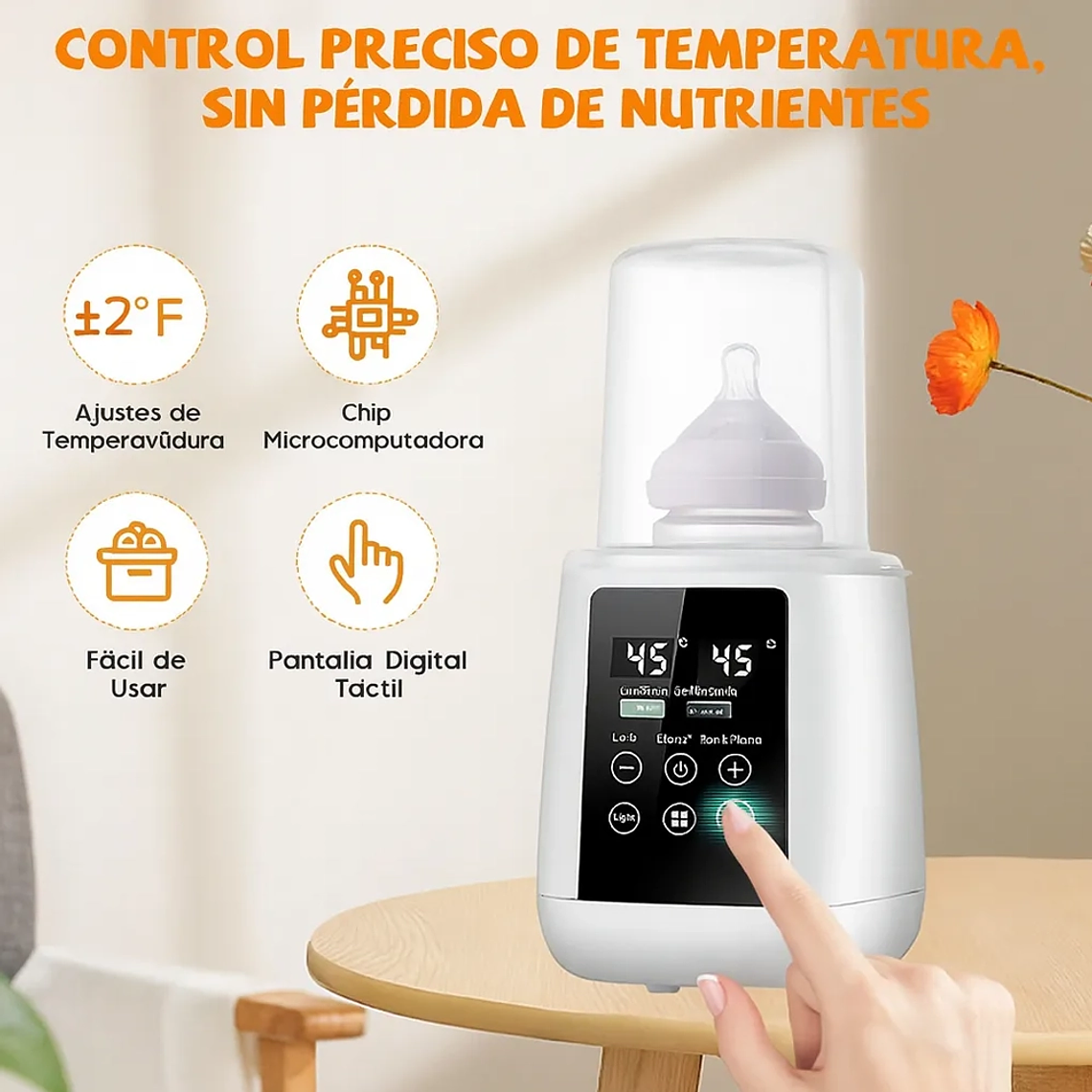 Calentador y Esterilizador de Biberones 4 en 1  Temporizador  Compatible con Mamaderas 7