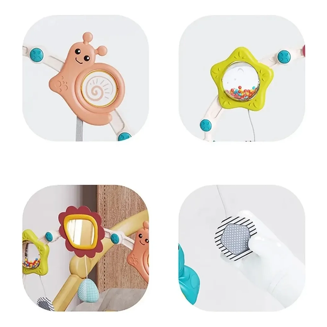 Arco Móvil 4 en 1 para Bebé  Estimulación Sensorial  Compatible con Cochecito y Cuna 3