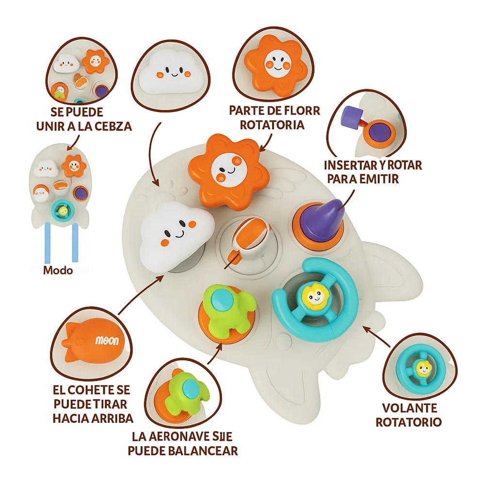Juguete Sensorial Cohete Montessori para Bebé  Estimulación Motriz +12 Meses 2