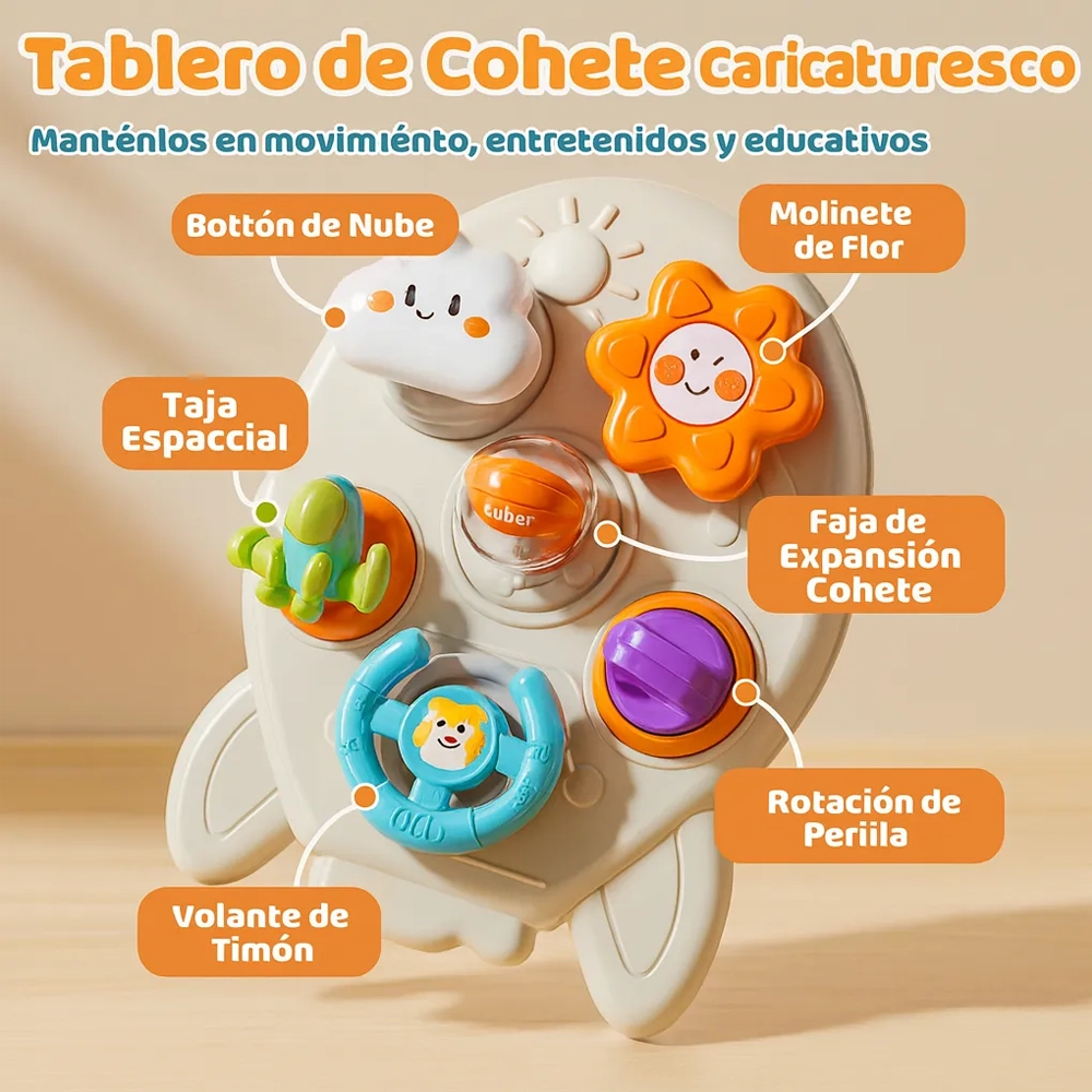 Juguete Sensorial Cohete Montessori para Bebé  Estimulación Motriz +12 Meses 4