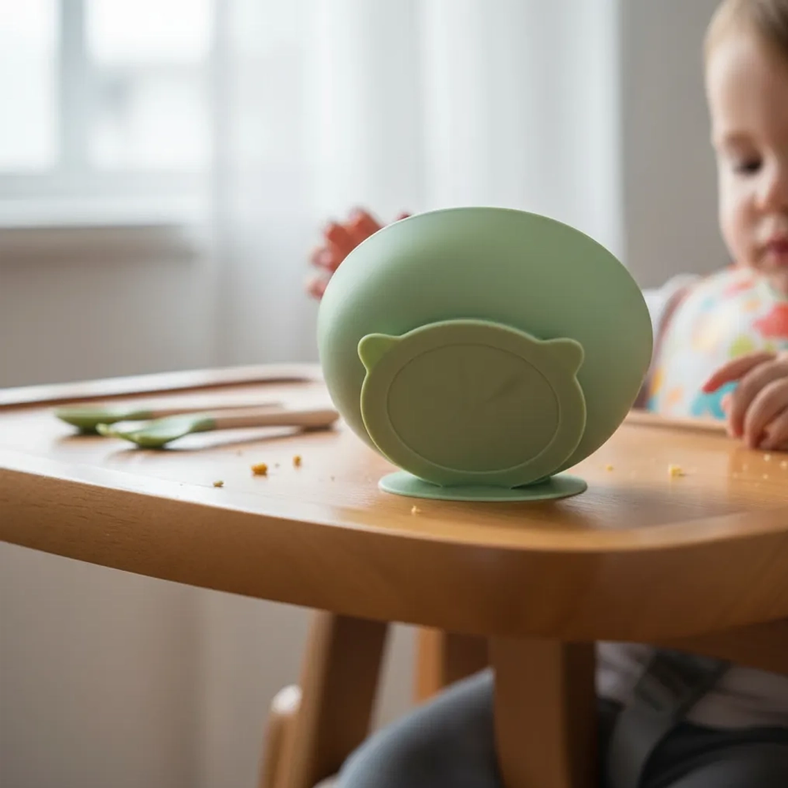 Kit de Alimentación Bebé 9 Piezas Silicona Antideslizante  Plato, Vaso, Babero y Cubiertos  5