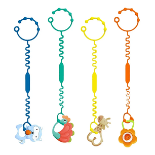 Cadena Espiral Silicona para Bebé  Porta Chupetes y Juguetes  Libre de BPA