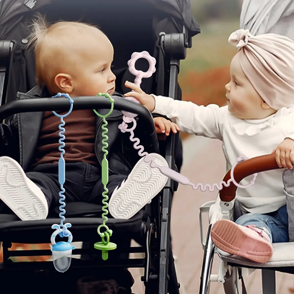 Cadena Espiral Silicona para Bebé  Porta Chupetes y Juguetes  Libre de BPA 7