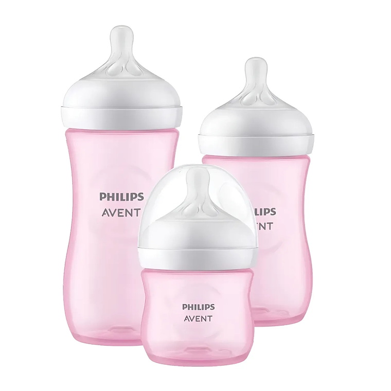 Set Mamaderas Philips Avent Rosa SCD838/28  Anticólicos  BPA Free  125, 260, 330 ml 1