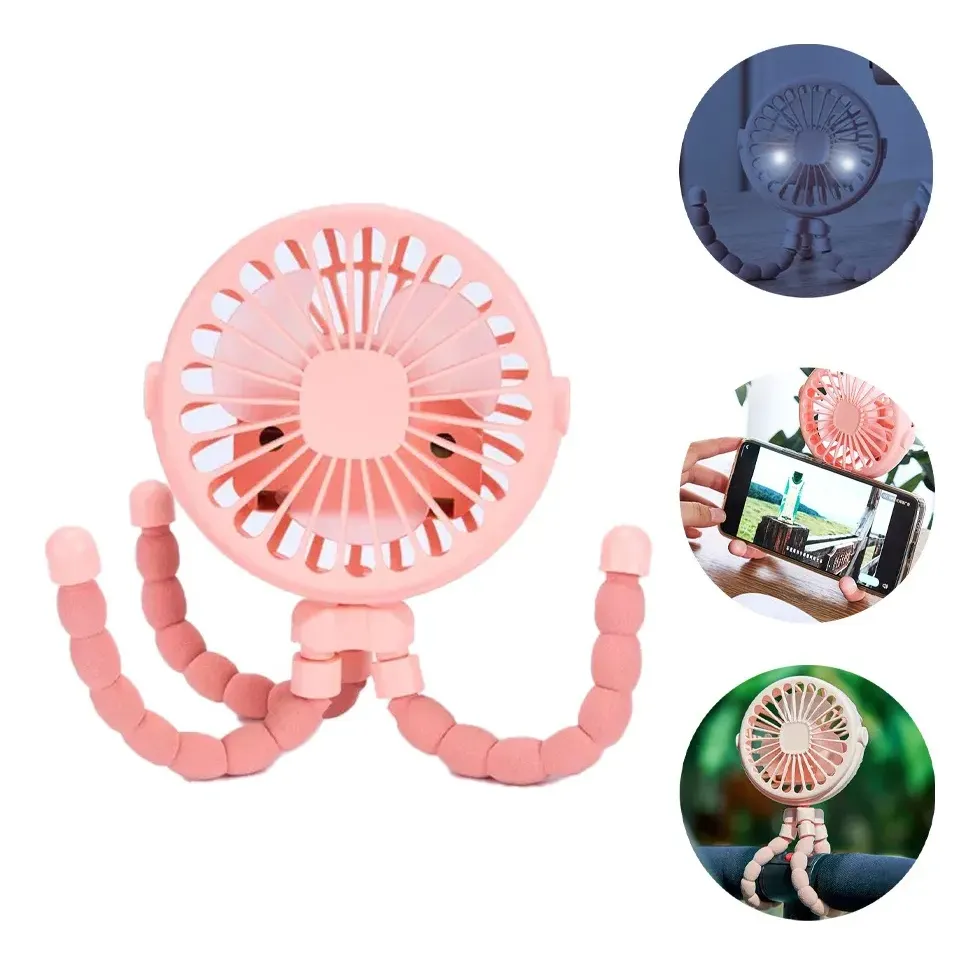 Mini Ventilador Portátil USB con Trípode 360° para Bebés y Cochecito 1