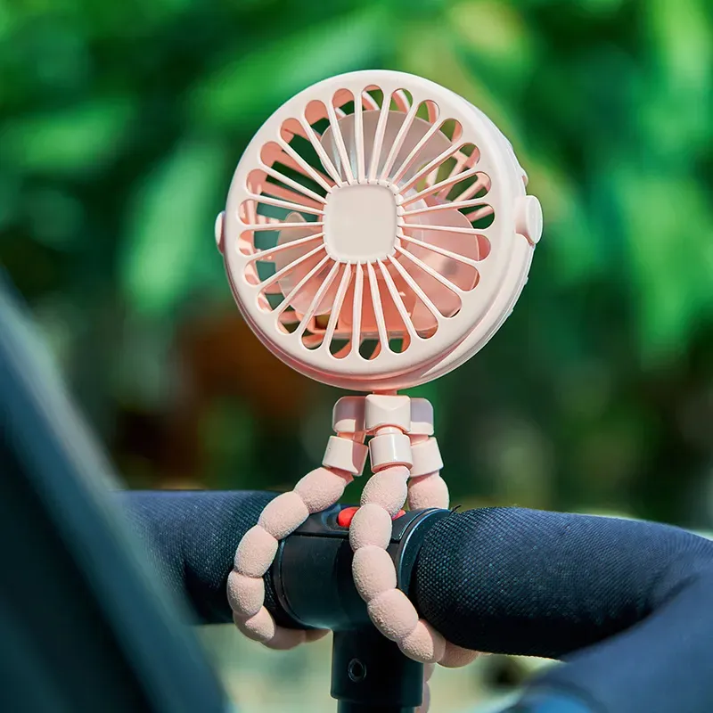 Mini Ventilador Portátil USB con Trípode 360° para Bebés y Cochecito 5