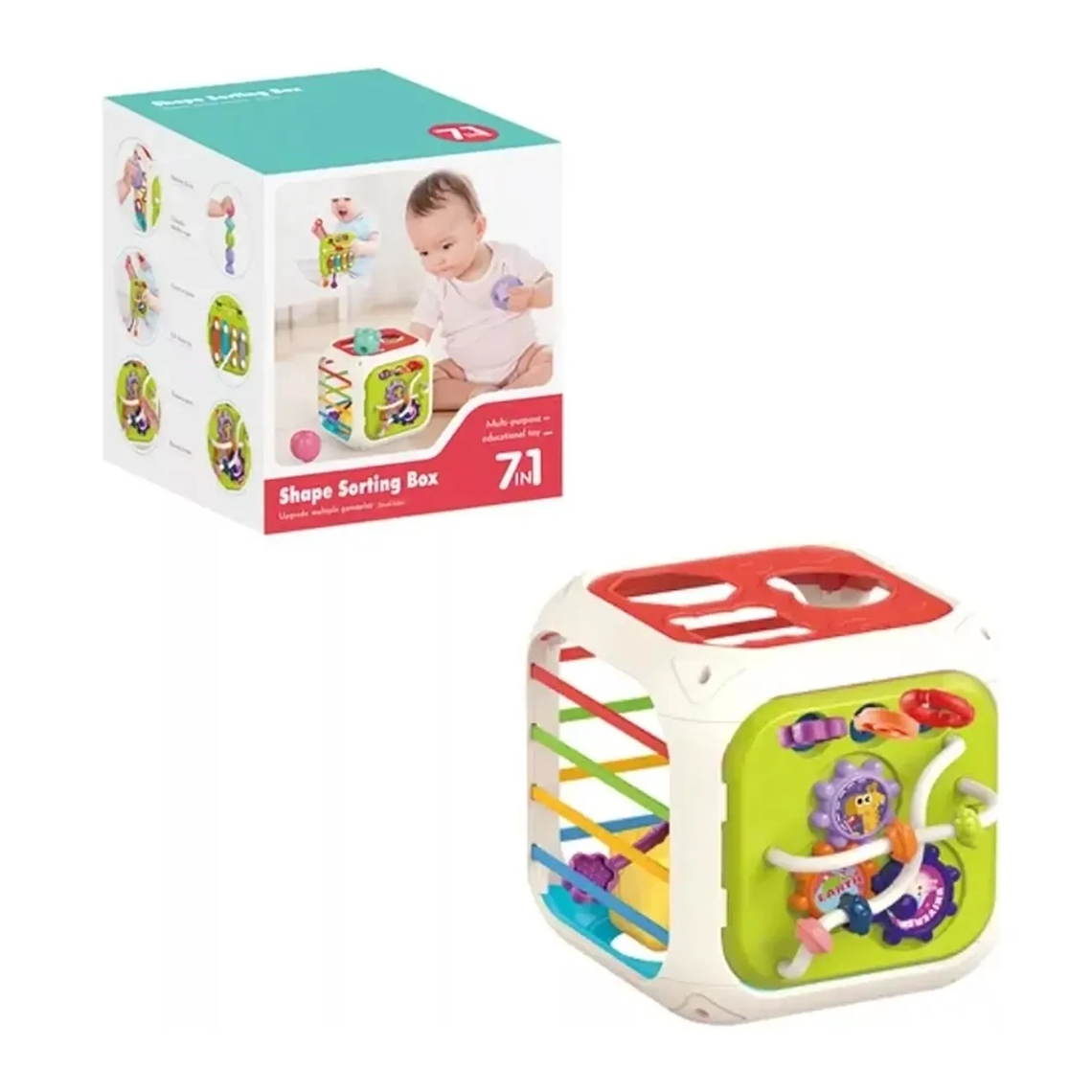 Cubo de Actividades Montessori 7 en 1 Juguete Sensorial Bebés 2