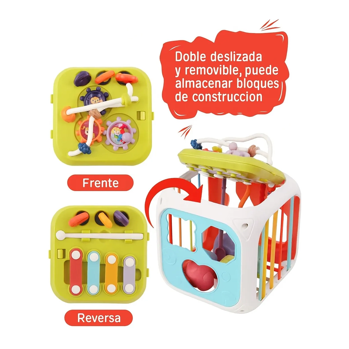 Cubo de Actividades Montessori 7 en 1 Juguete Sensorial Bebés 4