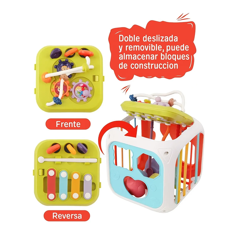 Cubo de Actividades Montessori 7 en 1 Juguete Sensorial Bebés 4
