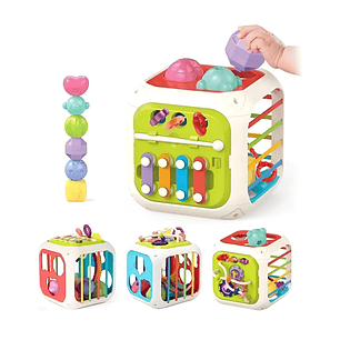 Cubo de Actividades Montessori 7 en 1 Juguete Sensorial Bebés