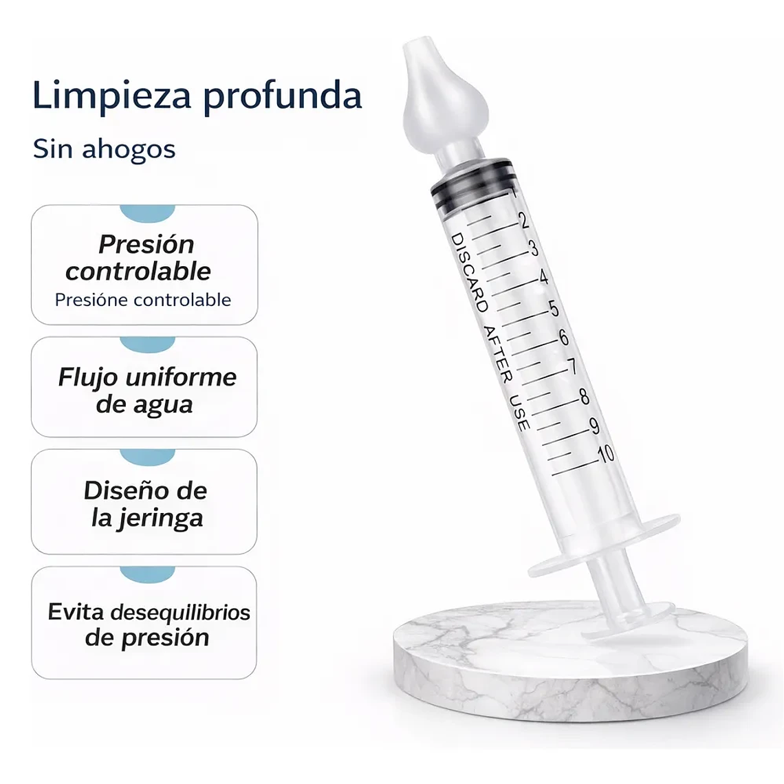 Jeringa Lavado Nasal Bebé 10ml Boquilla Suave Pack 2 | Bluekids  2