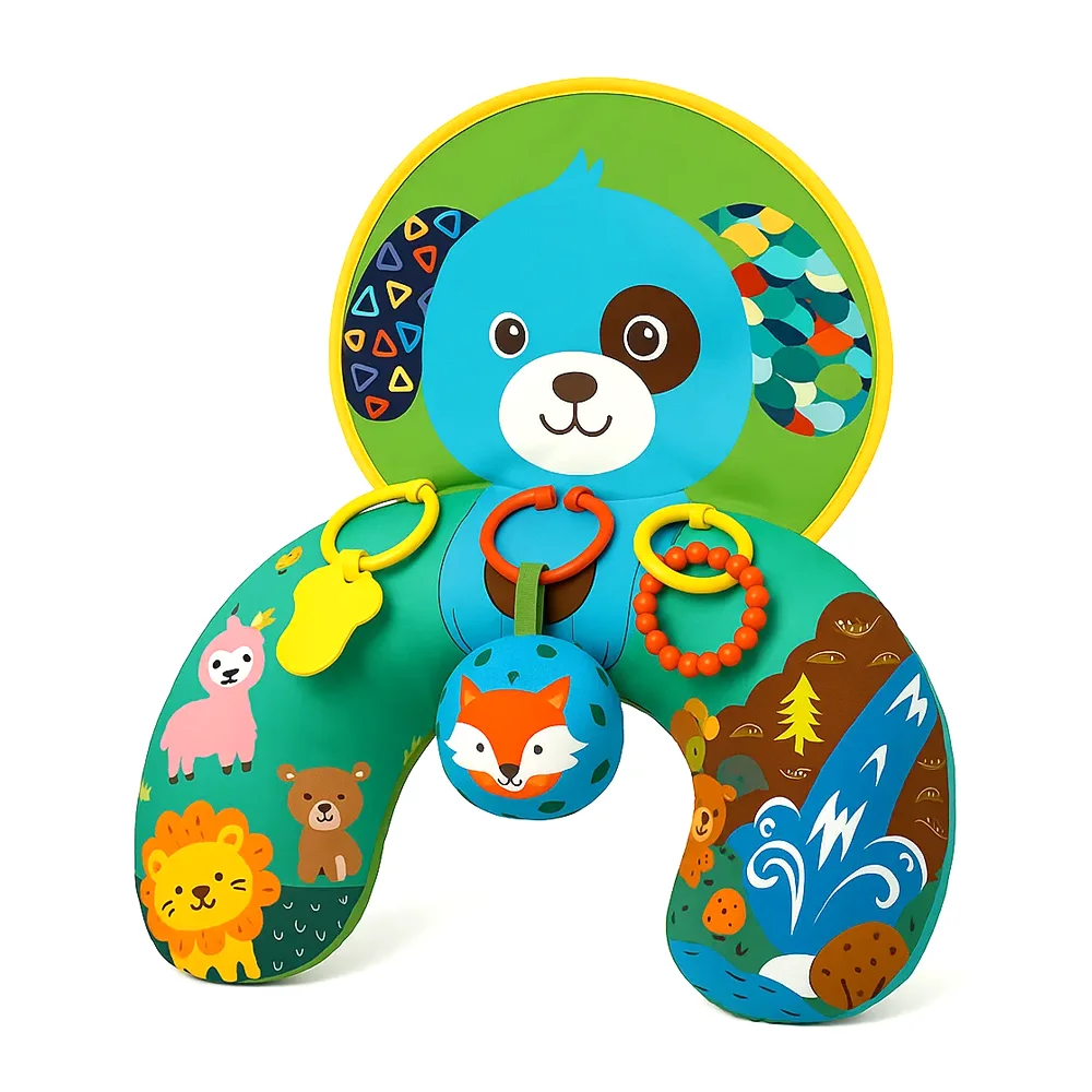 Cojín de Apoyo Bebé Juguetes Sensoriales Verde y Rosa BlueKids 9