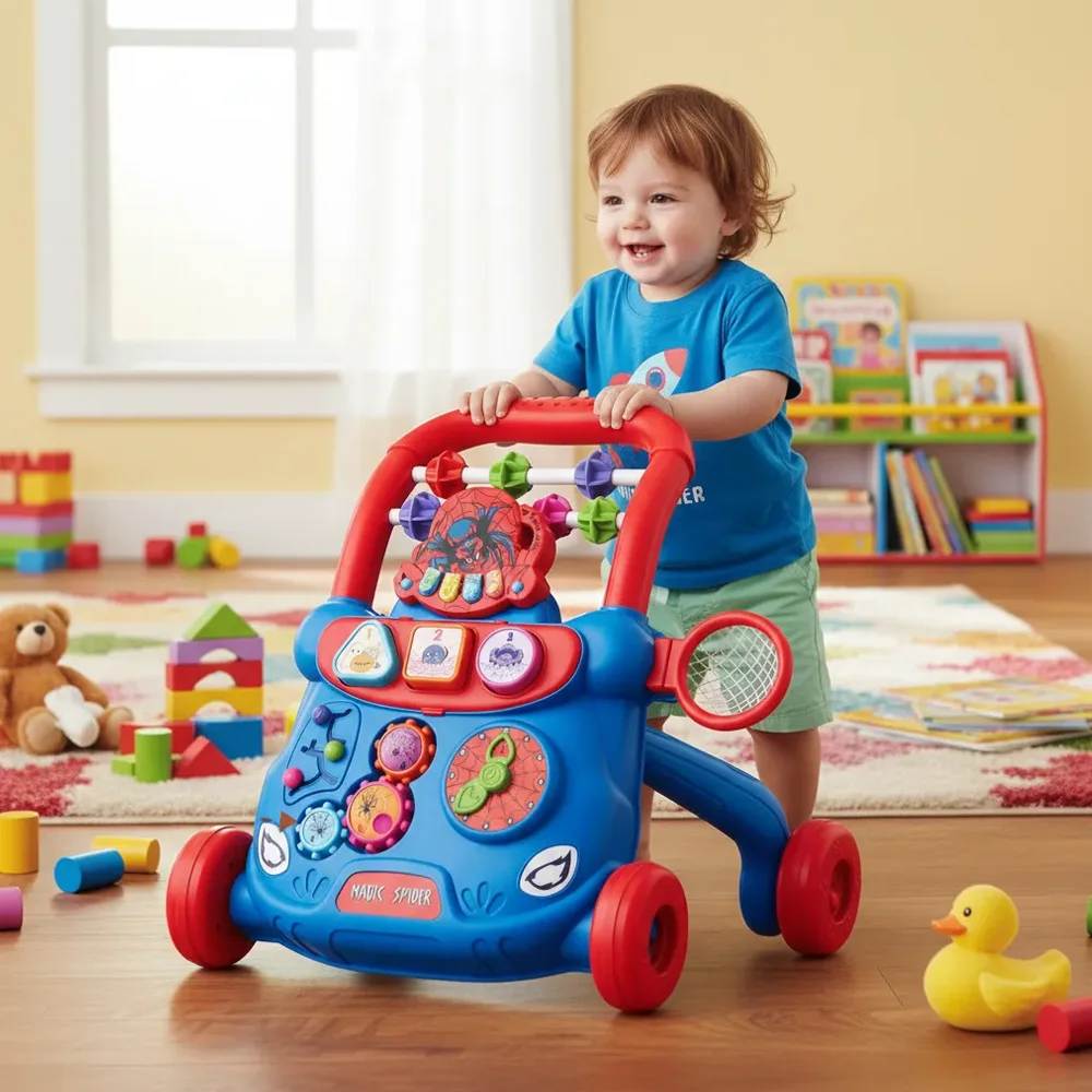 Caminadora Andador Corre Pasillo Musical Bebé Azul y Rosa | BlueKids 5
