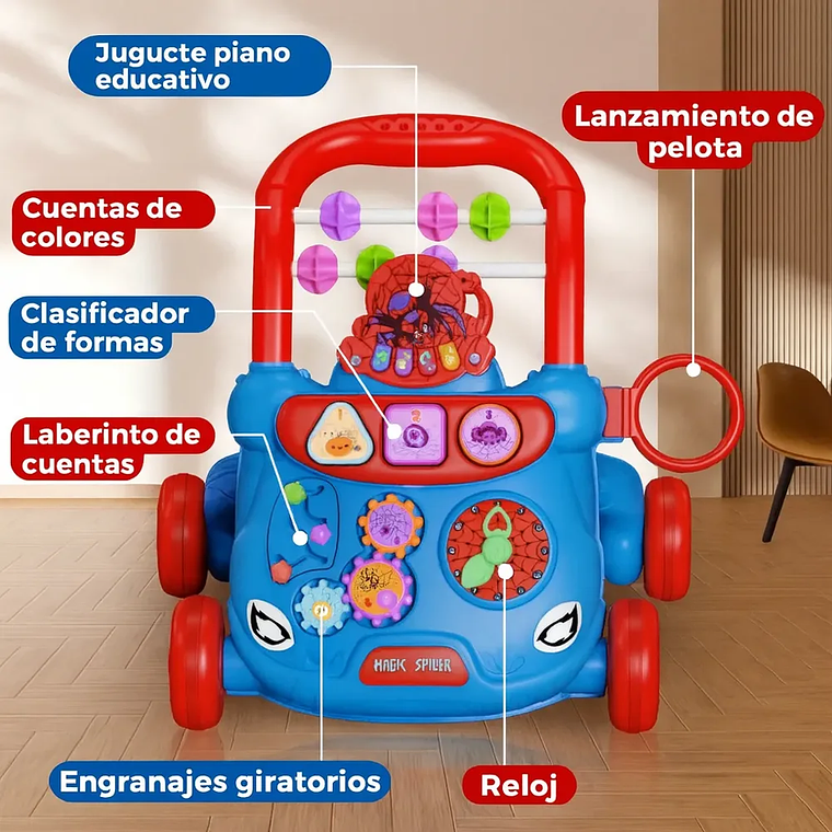 Caminadora Andador Corre Pasillo Musical Bebé Azul y Rosa | BlueKids 6