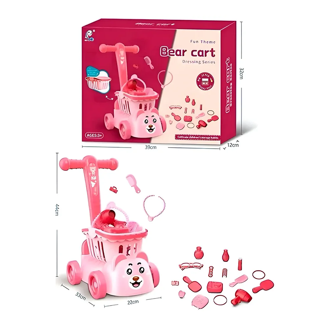 Carrito de Maquillaje Infantil 25 Piezas Bear Cart BlueKids 4