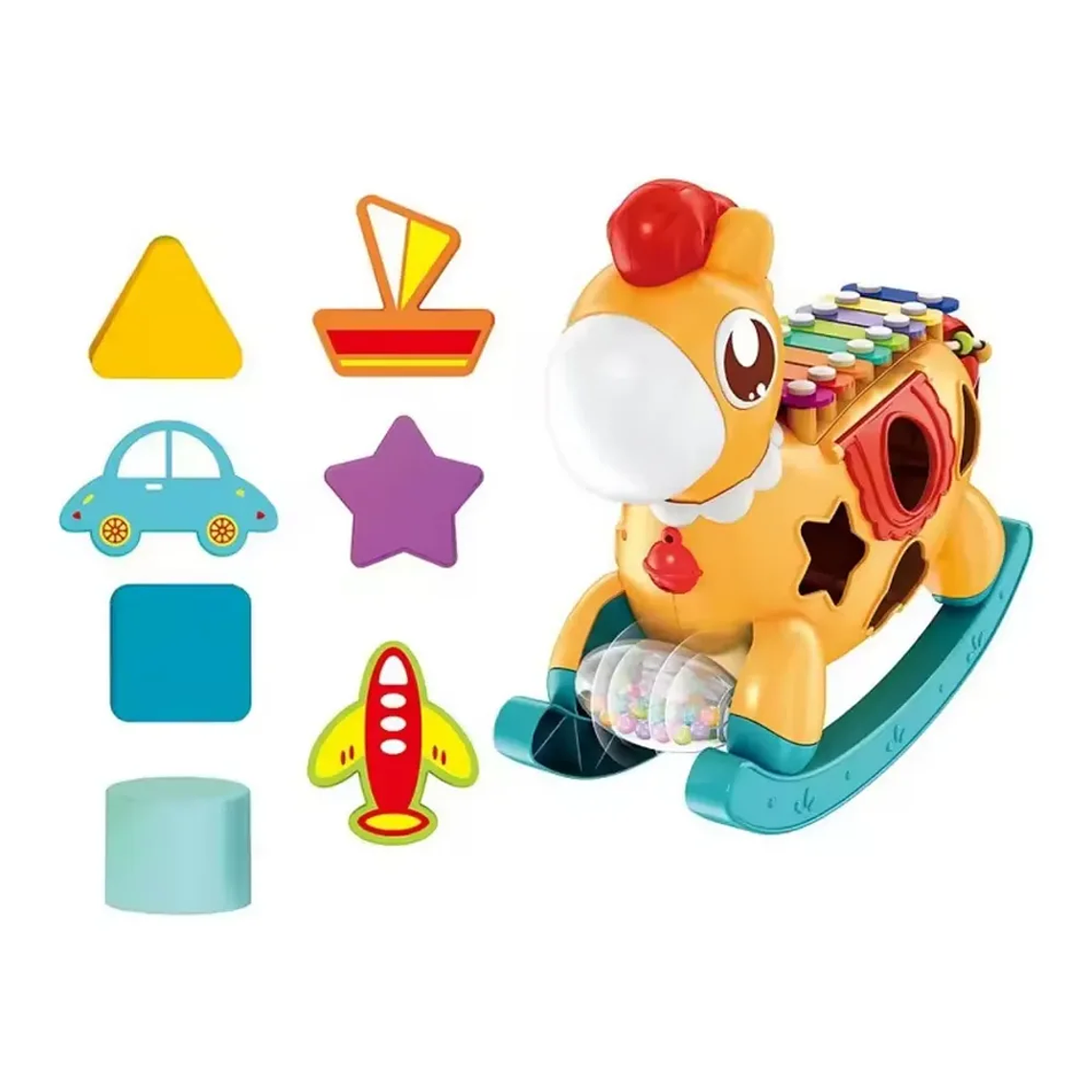 Caballito Mecedor Musical Bebé Xilófono y Formas | BlueKids 3