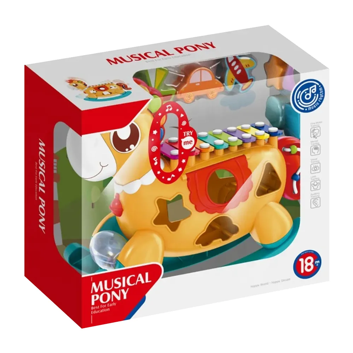 Caballito Mecedor Musical Bebé Xilófono y Formas | BlueKids 4