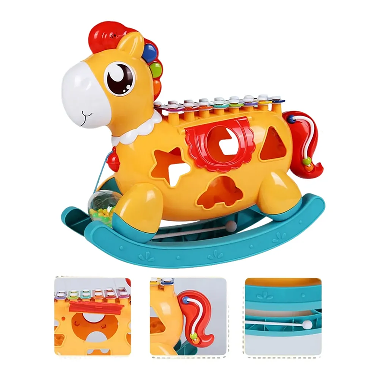 Caballito Mecedor Musical Bebé Xilófono y Formas | BlueKids 6
