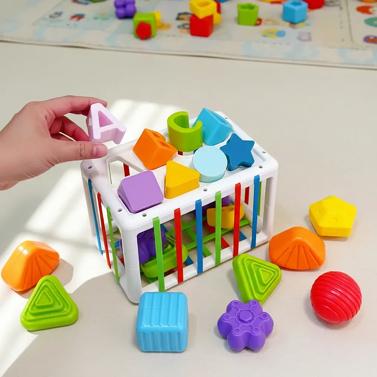 Cubo Multiformas Montessori Juguete Didáctico Motricidad BlueKids 2