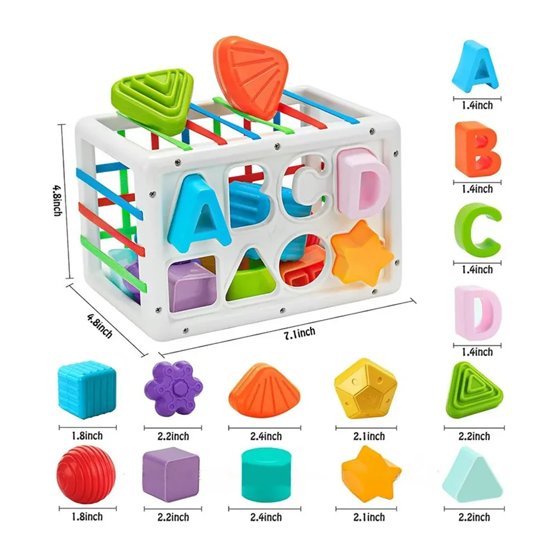 Cubo Multiformas Montessori Juguete Didáctico Motricidad BlueKids 6