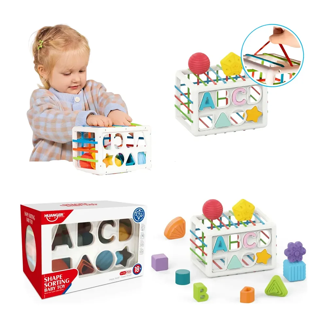Cubo Multiformas Montessori Juguete Didáctico Motricidad BlueKids 7