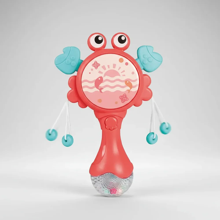 Juguete Musical Mordedor Sonajero Cangrejo Azul y Rojo BlueKids 3