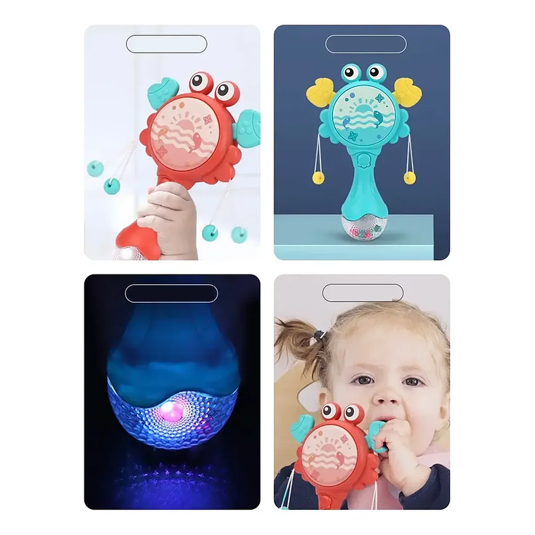 Juguete Musical Mordedor Sonajero Cangrejo Azul y Rojo BlueKids 10