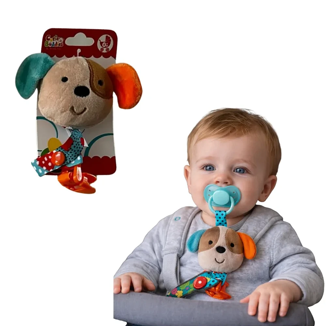 Porta Chupete Sujetador Bebé Animalitos Clip Lavable BlueKids 3