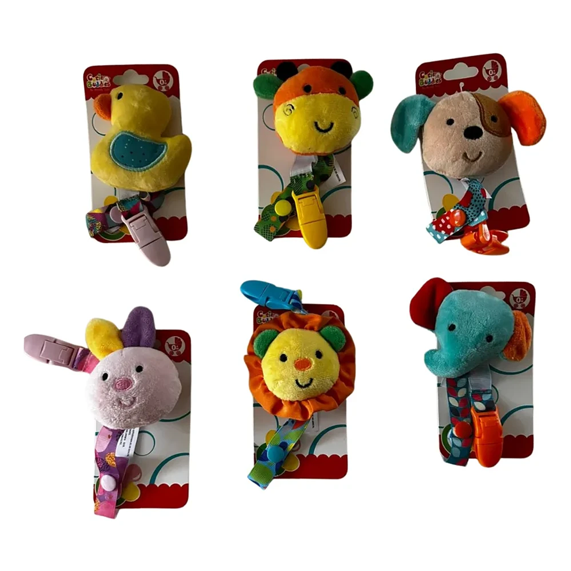 Porta Chupete Sujetador Bebé Animalitos Clip Lavable BlueKids 1