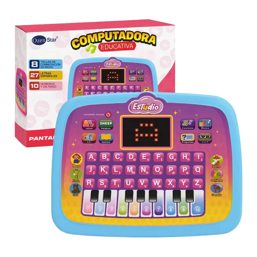 Computadora Juguete Educativo Infantil Música y Letras BlueKids 8