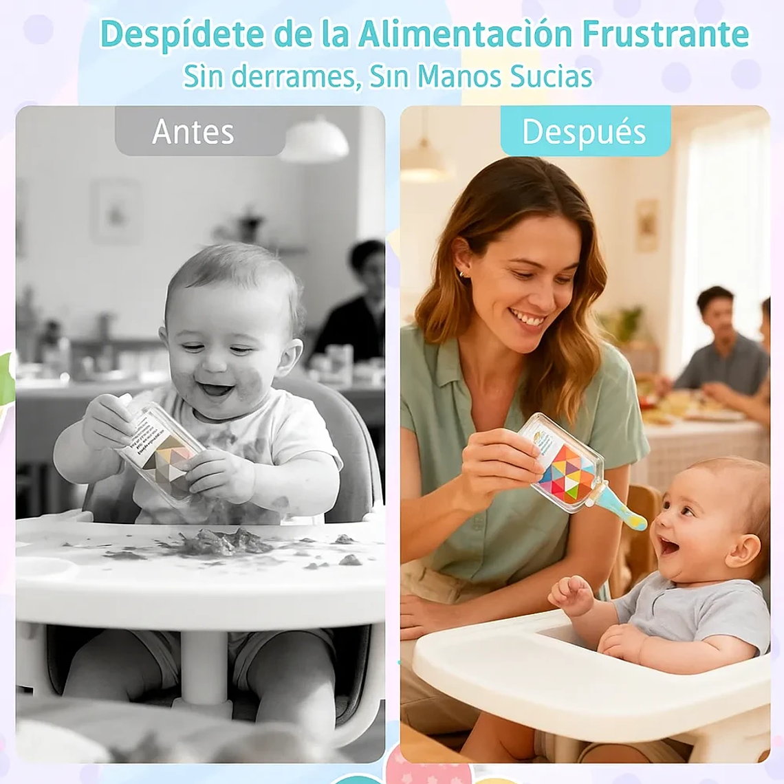 Set 5 Cucharas Silicona para Bolsas de Alimentación | BlueKids 9